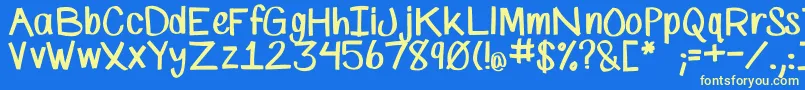 SpMarkerFont Font – Yellow Fonts on Blue Background