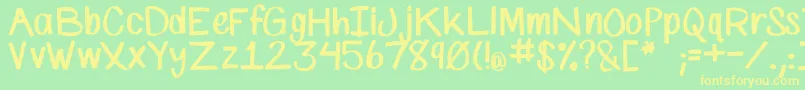 SpMarkerFont Font – Yellow Fonts on Green Background