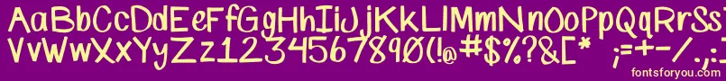 SpMarkerFont Font – Yellow Fonts on Purple Background