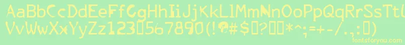 FkrParklifeUltrabold Font – Yellow Fonts on Green Background