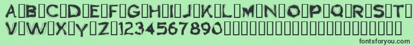 フォントBoogaloo – 緑の背景に黒い文字