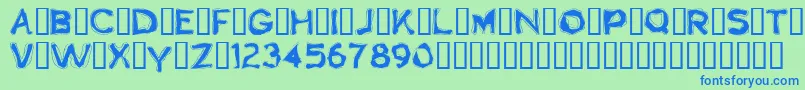 Boogaloo Font – Blue Fonts on Green Background