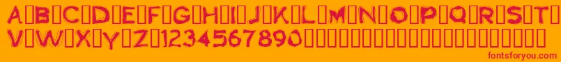 Boogaloo Font – Red Fonts on Orange Background