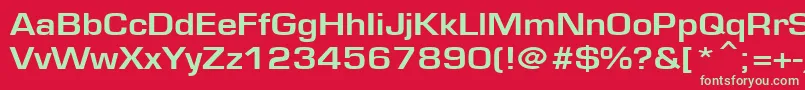 フォントEuroseBold – 赤い背景に緑の文字