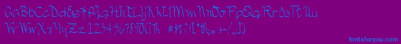 DjbTreasureHunt Font – Blue Fonts on Purple Background