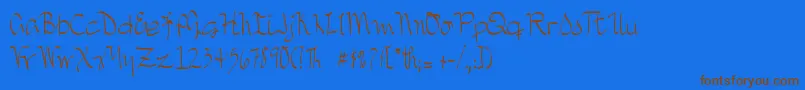 DjbTreasureHunt Font – Brown Fonts on Blue Background