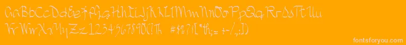 DjbTreasureHunt Font – Pink Fonts on Orange Background