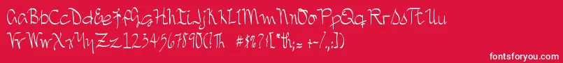 フォントDjbTreasureHunt – 赤い背景に白い文字