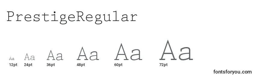 PrestigeRegular Font Sizes