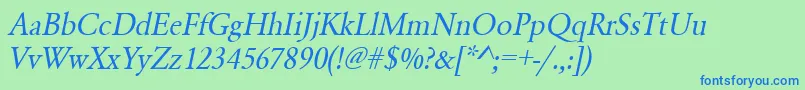 UrwgaramondtnarOblique Font – Blue Fonts on Green Background
