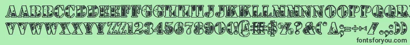 フォント1stcav – 緑の背景に黒い文字