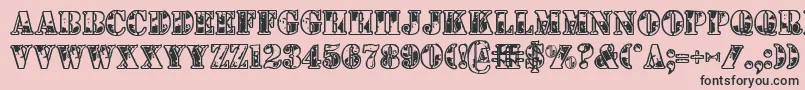 Fonte 1stcav – fontes pretas em um fundo rosa