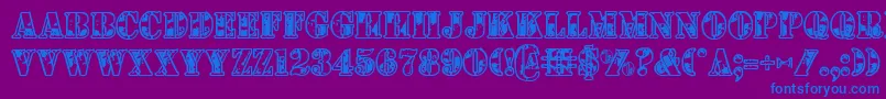 1stcav Font – Blue Fonts on Purple Background