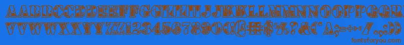 1stcav Font – Brown Fonts on Blue Background