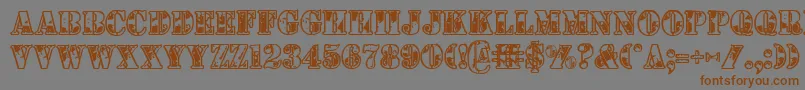 フォント1stcav – 茶色の文字が灰色の背景にあります。
