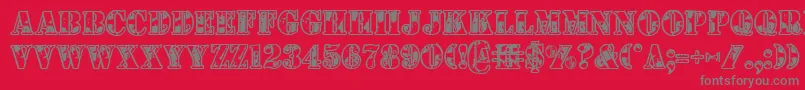 1stcav Font – Gray Fonts on Red Background