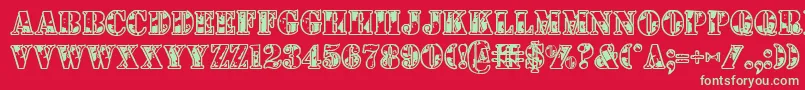 1stcav Font – Green Fonts on Red Background