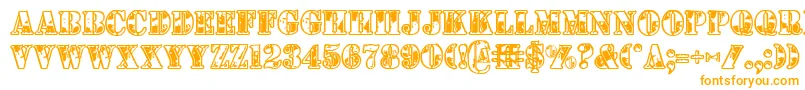 1stcav-Schriftart – Orangefarbene Schriften auf weißem Hintergrund