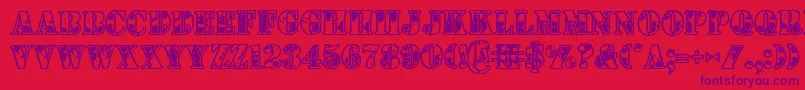 1stcav-Schriftart – Violette Schriften auf rotem Hintergrund