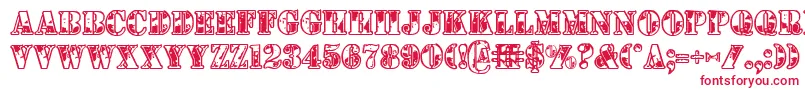 1stcav Font – Red Fonts on White Background