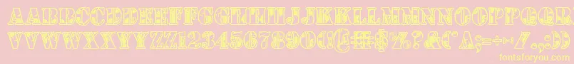 Fonte 1stcav – fontes amarelas em um fundo rosa