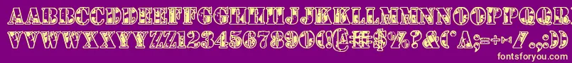 1stcav-fontti – keltaiset fontit violetilla taustalla