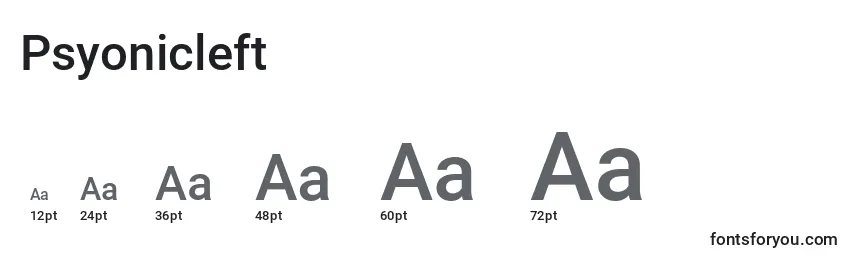 Psyonicleft Font Sizes