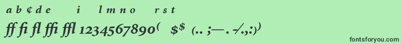MinionExpertBoldItalic Font – Black Fonts on Green Background