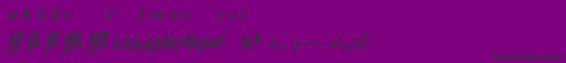 フォントMinionExpertBoldItalic – 紫の背景に黒い文字