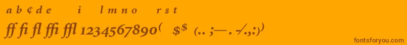MinionExpertBoldItalic-Schriftart – Braune Schriften auf orangefarbenem Hintergrund
