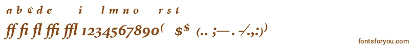 Шрифт MinionExpertBoldItalic – коричневые шрифты на белом фоне