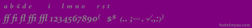 Шрифт MinionExpertBoldItalic – серые шрифты на фиолетовом фоне