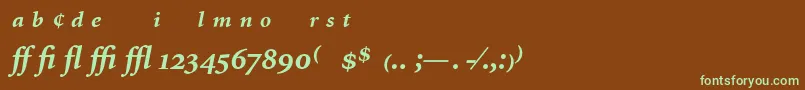 MinionExpertBoldItalic Font – Green Fonts on Brown Background