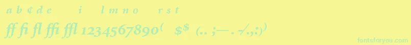 MinionExpertBoldItalic Font – Green Fonts on Yellow Background