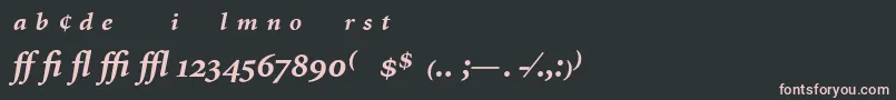 フォントMinionExpertBoldItalic – 黒い背景にピンクのフォント