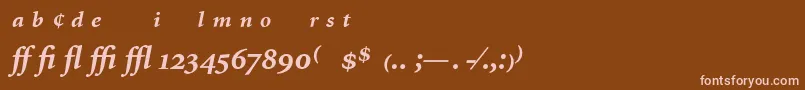 フォントMinionExpertBoldItalic – 茶色の背景にピンクのフォント