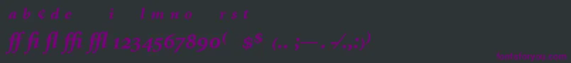 More about MinionExpertBoldItalic Font MinionExpertBoldItalic Font – Purple Fonts on Black Background
