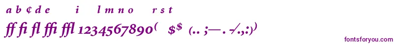 MinionExpertBoldItalic Font – Purple Fonts on White Background