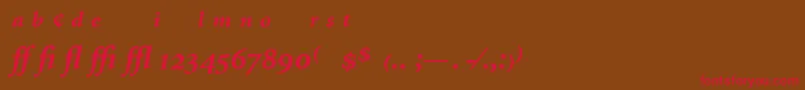 MinionExpertBoldItalic Font – Red Fonts on Brown Background