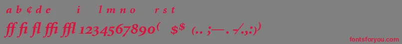 MinionExpertBoldItalic Font – Red Fonts on Gray Background