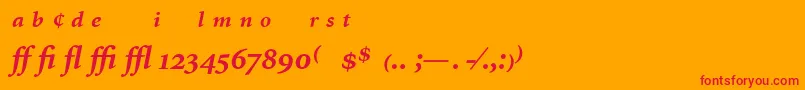 Шрифт MinionExpertBoldItalic – красные шрифты на оранжевом фоне