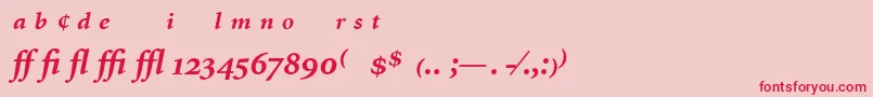 MinionExpertBoldItalic Font – Red Fonts on Pink Background