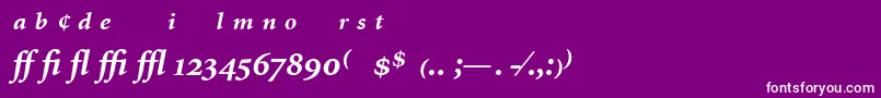 フォントMinionExpertBoldItalic – 紫の背景に白い文字