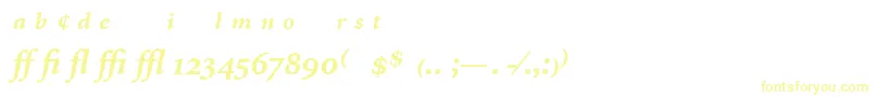 MinionExpertBoldItalic-fontti – keltaiset fontit