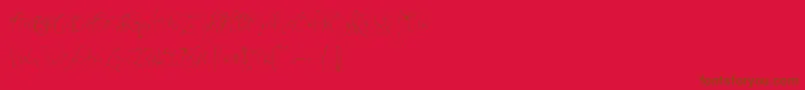 VeronaLotteScript Font – Brown Fonts on Red Background