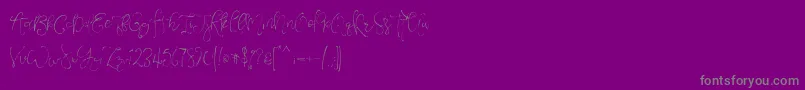 VeronaLotteScript-Schriftart – Graue Schriften auf violettem Hintergrund