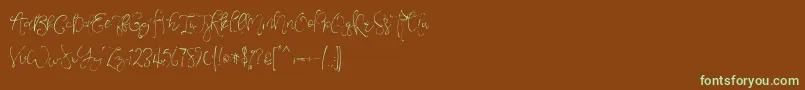 Шрифт VeronaLotteScript – зелёные шрифты на коричневом фоне