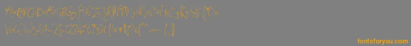 VeronaLotteScript Font – Orange Fonts on Gray Background