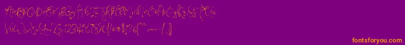 VeronaLotteScript Font – Orange Fonts on Purple Background