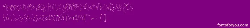 VeronaLotteScript Font – Pink Fonts on Purple Background